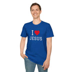 I Love Jesus T-Shirt made of soft 100% cotton, classic fit, durable crew neck, unisex casual wear