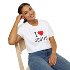 I Love Jesus T-Shirt in soft, durable cotton with classic crew neck design