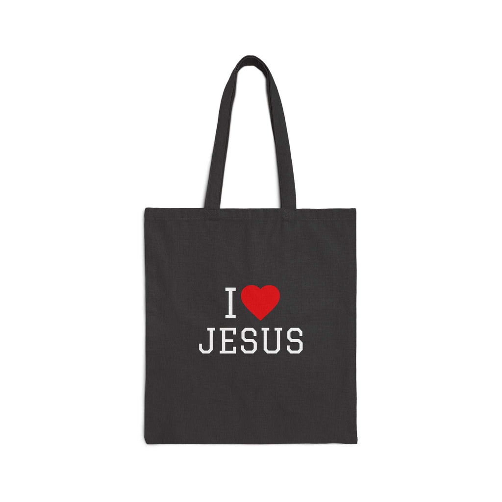 I Love Jesus tote bag with soft-style unisex t-shirt design and durable cotton fabric