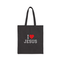 I Love Jesus tote bag with soft-style unisex t-shirt design and durable cotton fabric