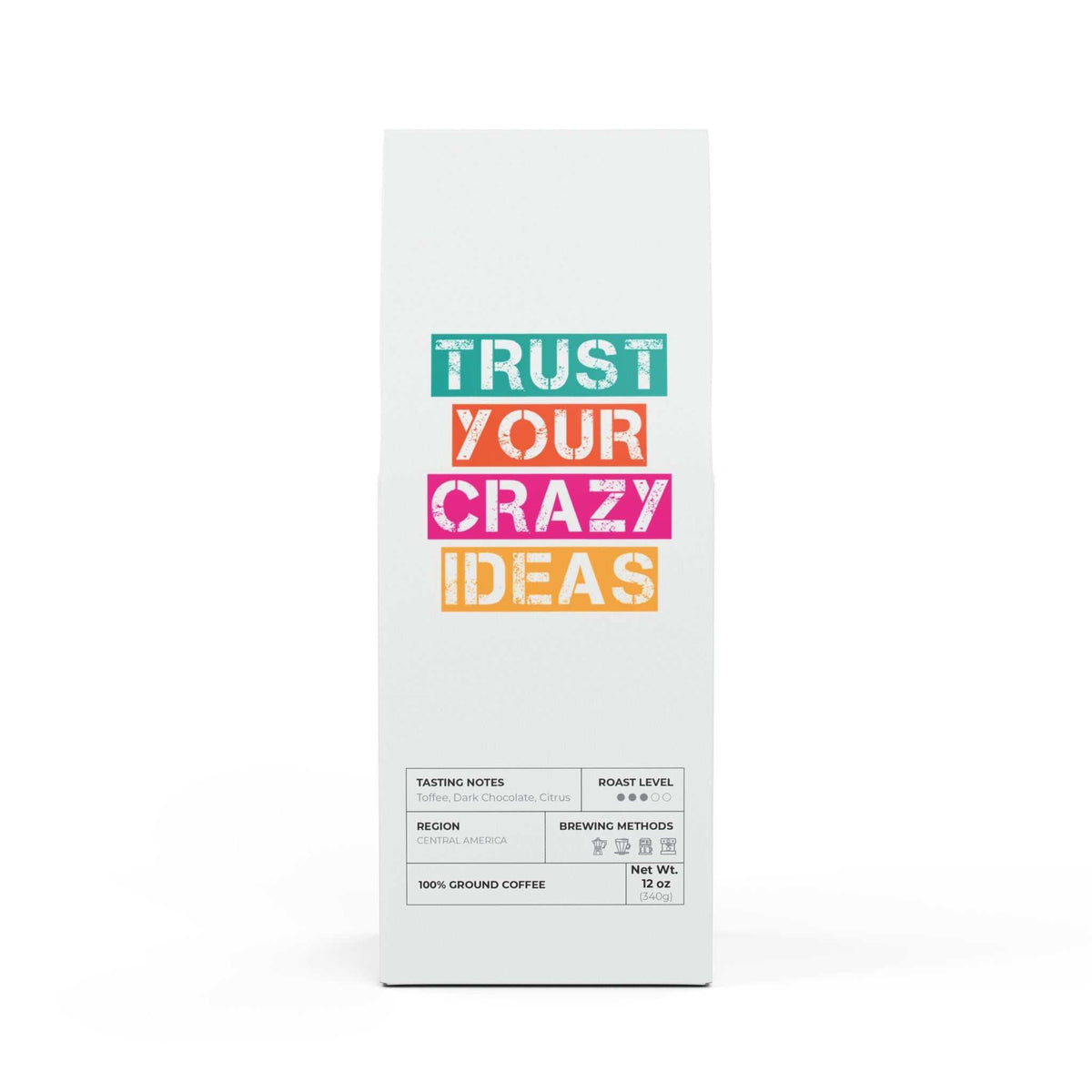Inspirational Coffee medium roast with toffee, dark chocolate, citrus note