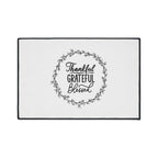 Inspirational floor mat with thankful grateful blessed design