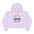 Jesus Crop Hoodie light purple cropped hoodie