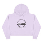 Jesus Crop Hoodie light purple cropped hoodie