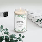 John 14:27 Candle burning with inspirational Bible verse
