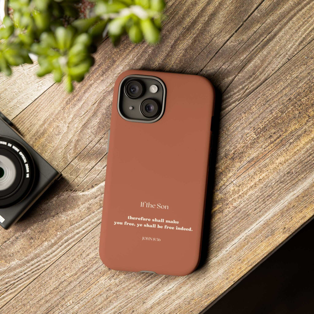 John 8:36 Phone Case with scripture quote on matte finish