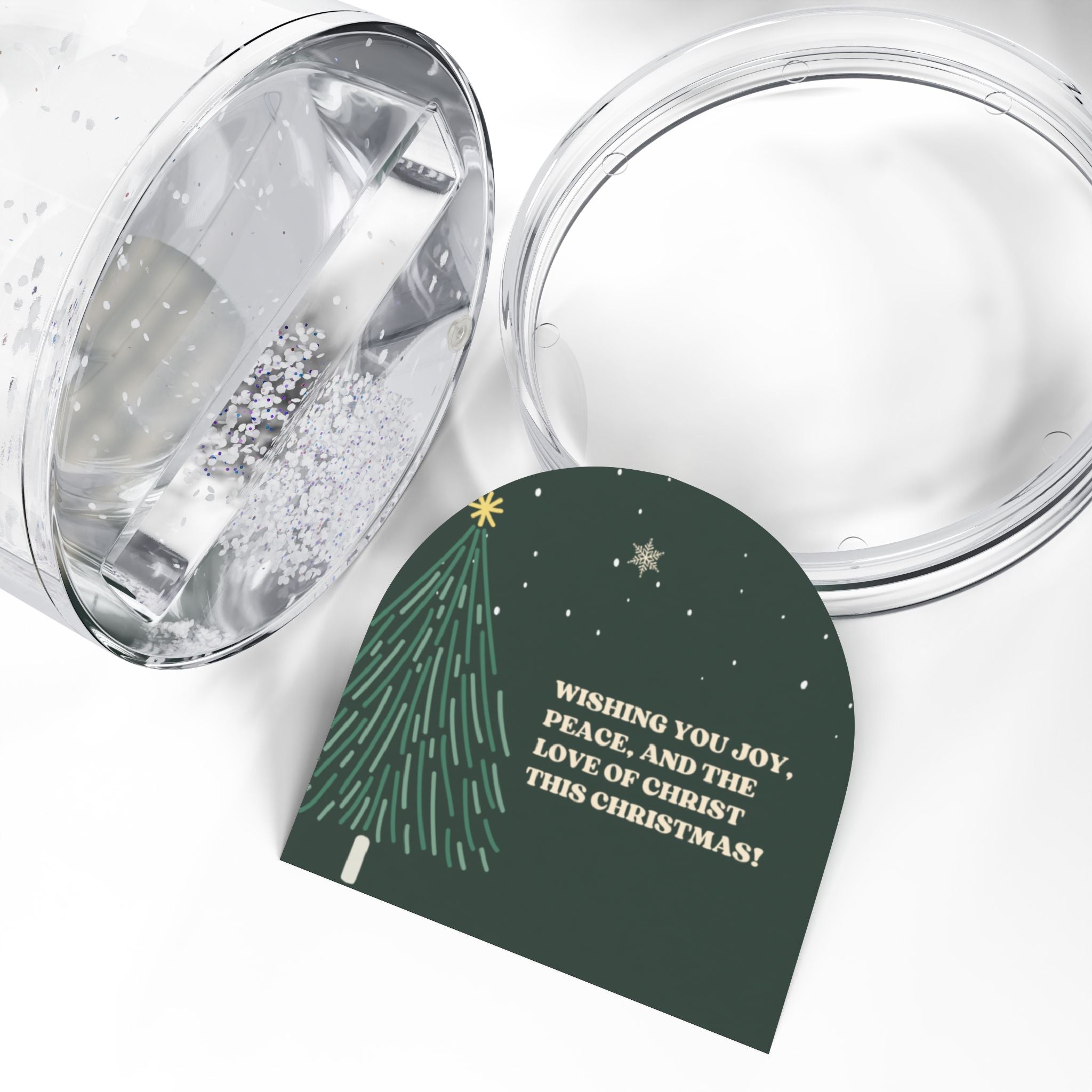 Joyful Christmas Snow Globe with acrylic photo