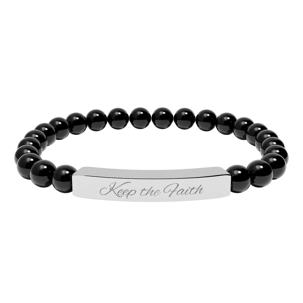 Keep the Faith Bracelet made of durable 316L stainless steel, hypoallergenic and stylish accessory for daily wear and faith inspiration
