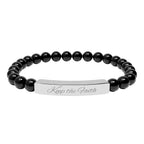 Keep the Faith Bracelet made of durable 316L stainless steel, hypoallergenic and stylish accessory for daily wear and faith inspiration