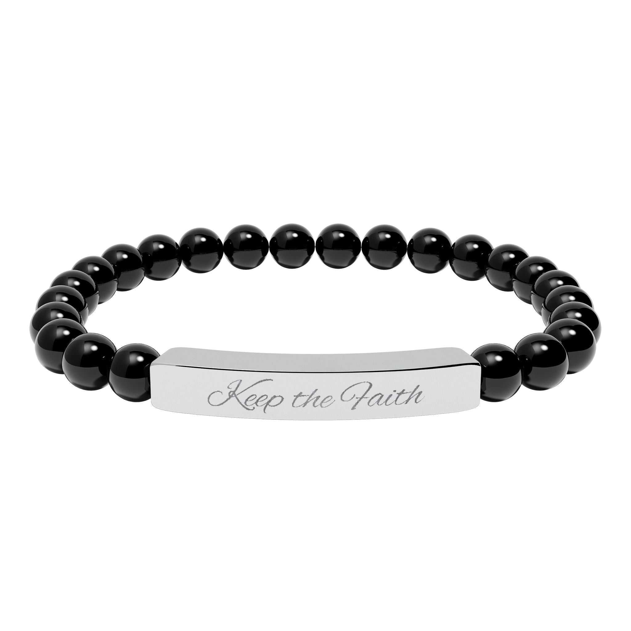 Keep the Faith Bracelet made of durable 316L stainless steel, hypoallergenic and stylish accessory for daily wear and faith inspiration