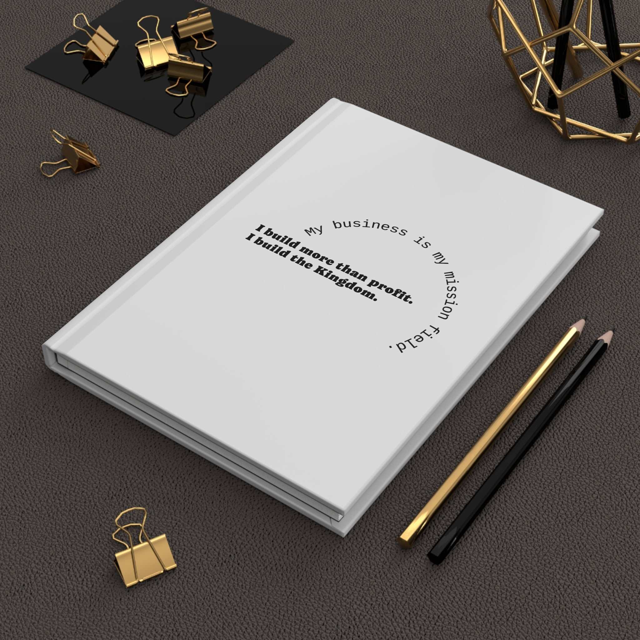 Kingdom Builder Journal matte hardcover with 150 lined pages and customizable wraparound print