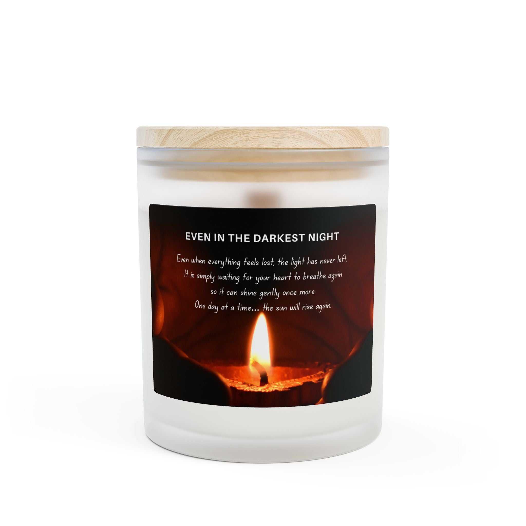 Light in Darkness Candle 11oz frosted glass