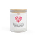 Love Lives On Candle in frosted glass with wooden wick and maple lid