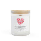 Love Lives On Candle in frosted glass with wooden wick and maple lid