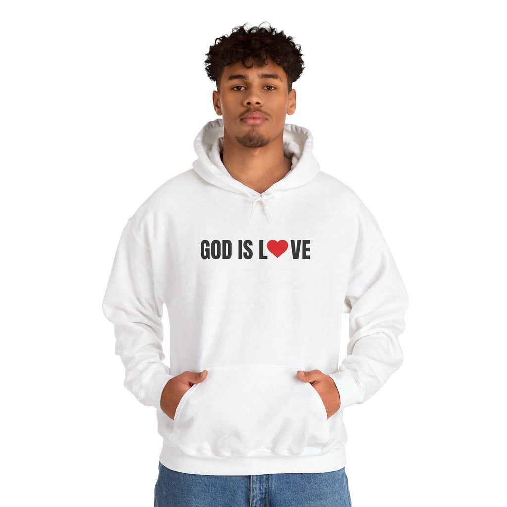 God Is Love Hoodie on double-wall insulated stainless steel bottle, spill-proof and BPA free