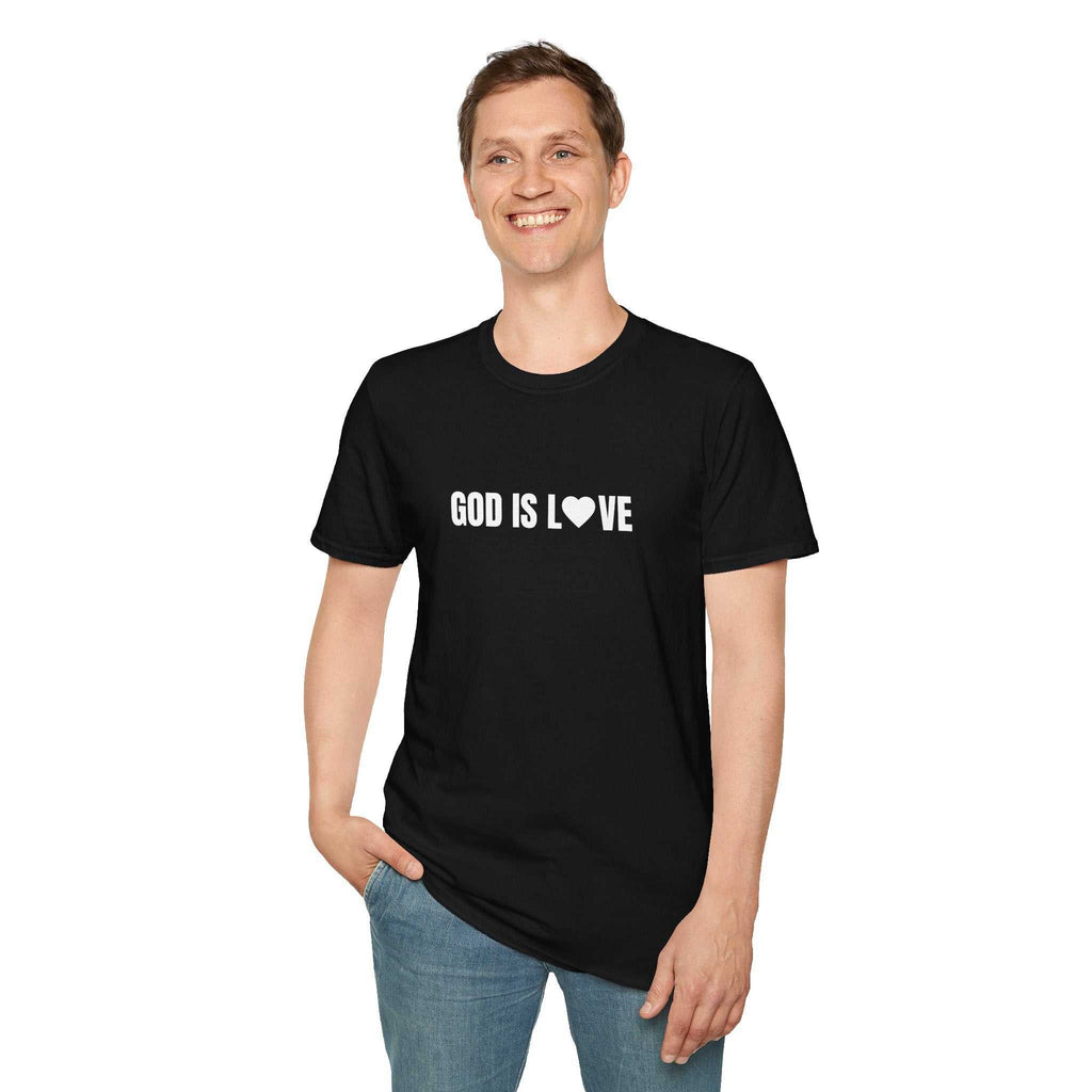 God Is Love T-Shirt with double-wall insulated stainless steel bottle, 22oz spill-proof and BPA free