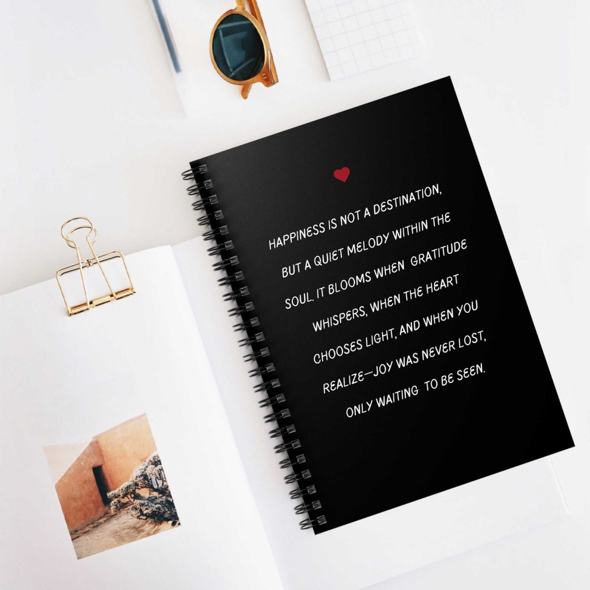 Melody of Happiness Notebook with inspirational quote