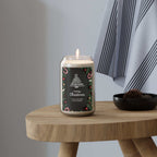 Merry Christmas Candle in a glass jar with holiday design