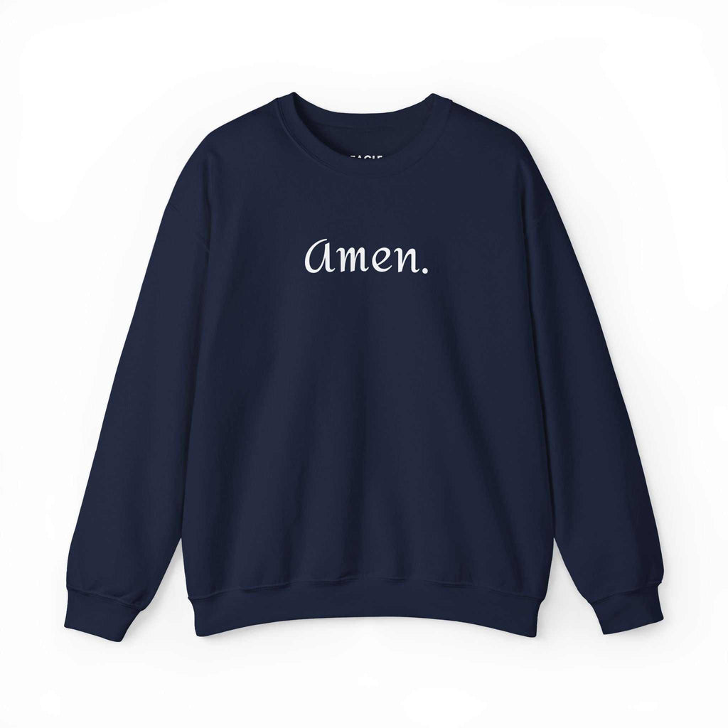Navy blue Amen sweatshirt with classic fit and white text design