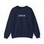Navy blue Amen sweatshirt with classic fit and white text design