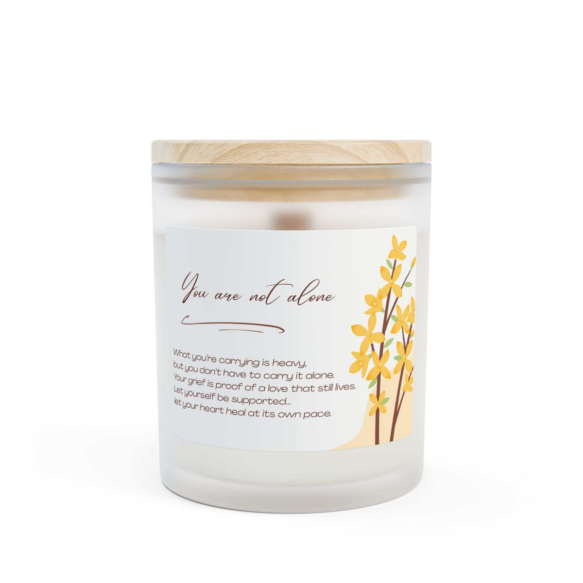 Never Alone Candle 11oz frosted glass