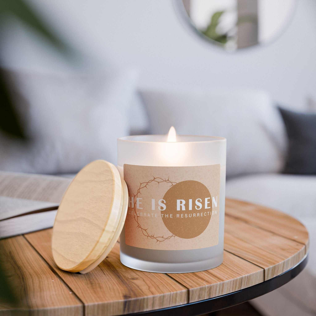 Never Give Up Candle 11oz frosted glass with wooden wick