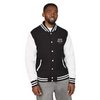 Black Never Give Up jacket made of cotton and polyester blend with motivational text