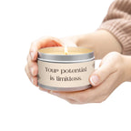 No Limits Tin Candle hand-poured natural coconut soy wax