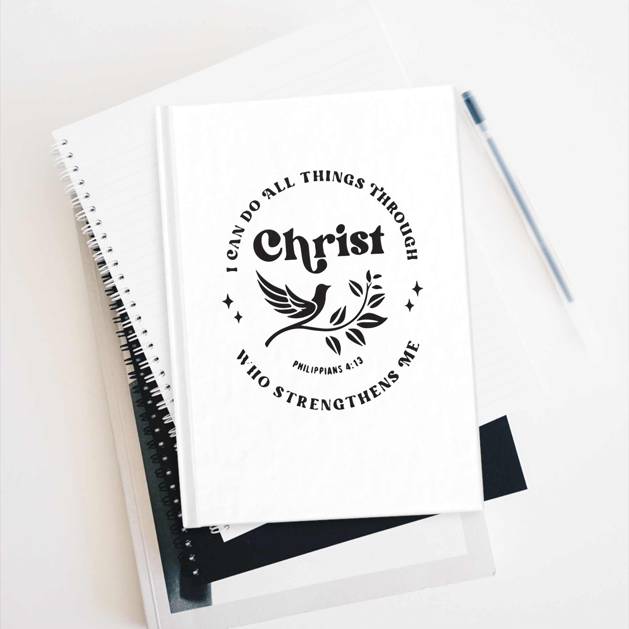 Philippians 41:3 Journal with Christian inspirational quote