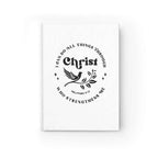 Philippians 4:13 journal with inspirational Christian quote design