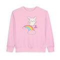 Pink toddler sweatshirt with cute bunny, and "Be Happy" text