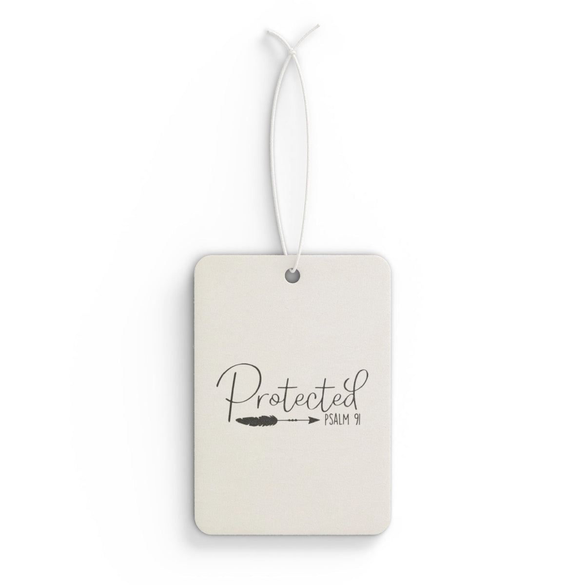Protected Psalm 91 car air freshener with minimalist design
