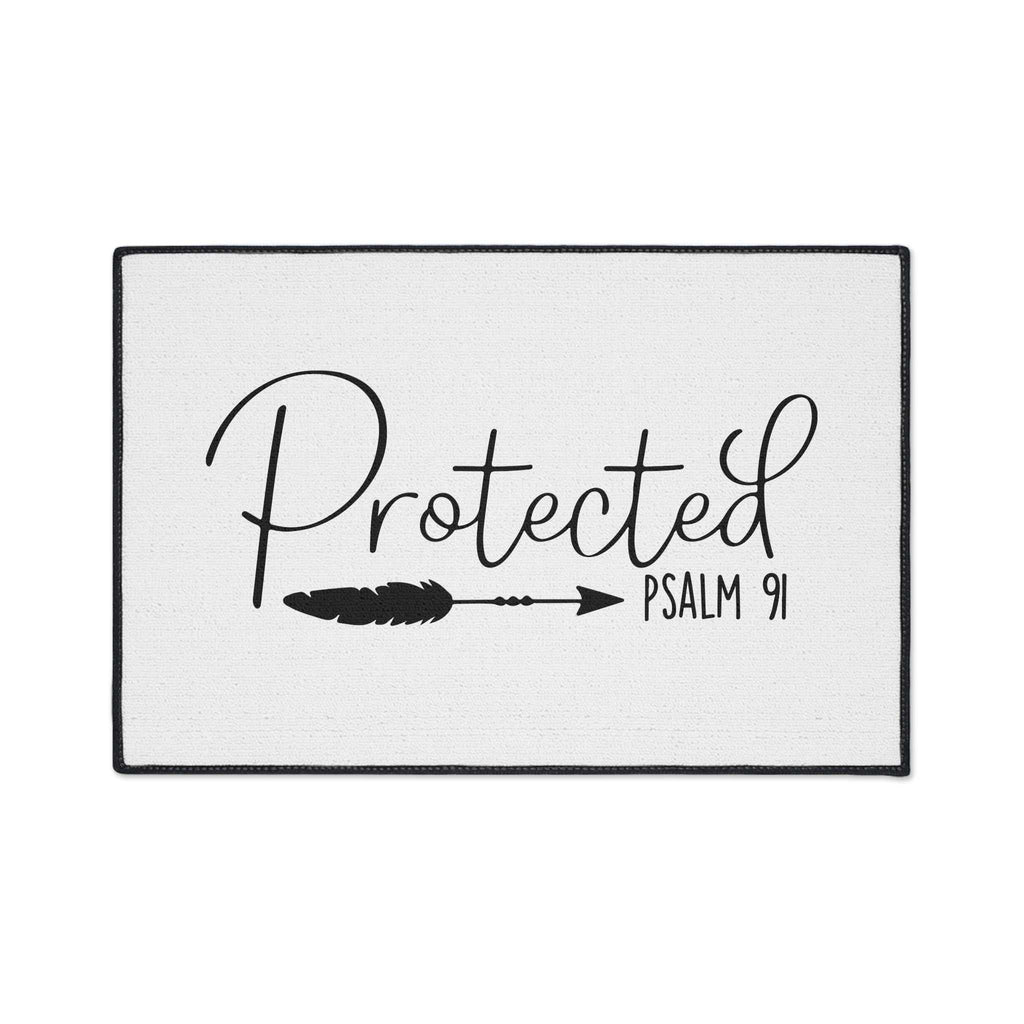 Psalm 91 Floor Mat with "Protected" text