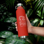 Red Psalm 46:10 bottle with stainless steel cap and Bible verse