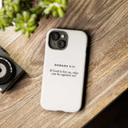 Romans 8:31 phone case with faith-inspired scripture design and durable dual-layer protection