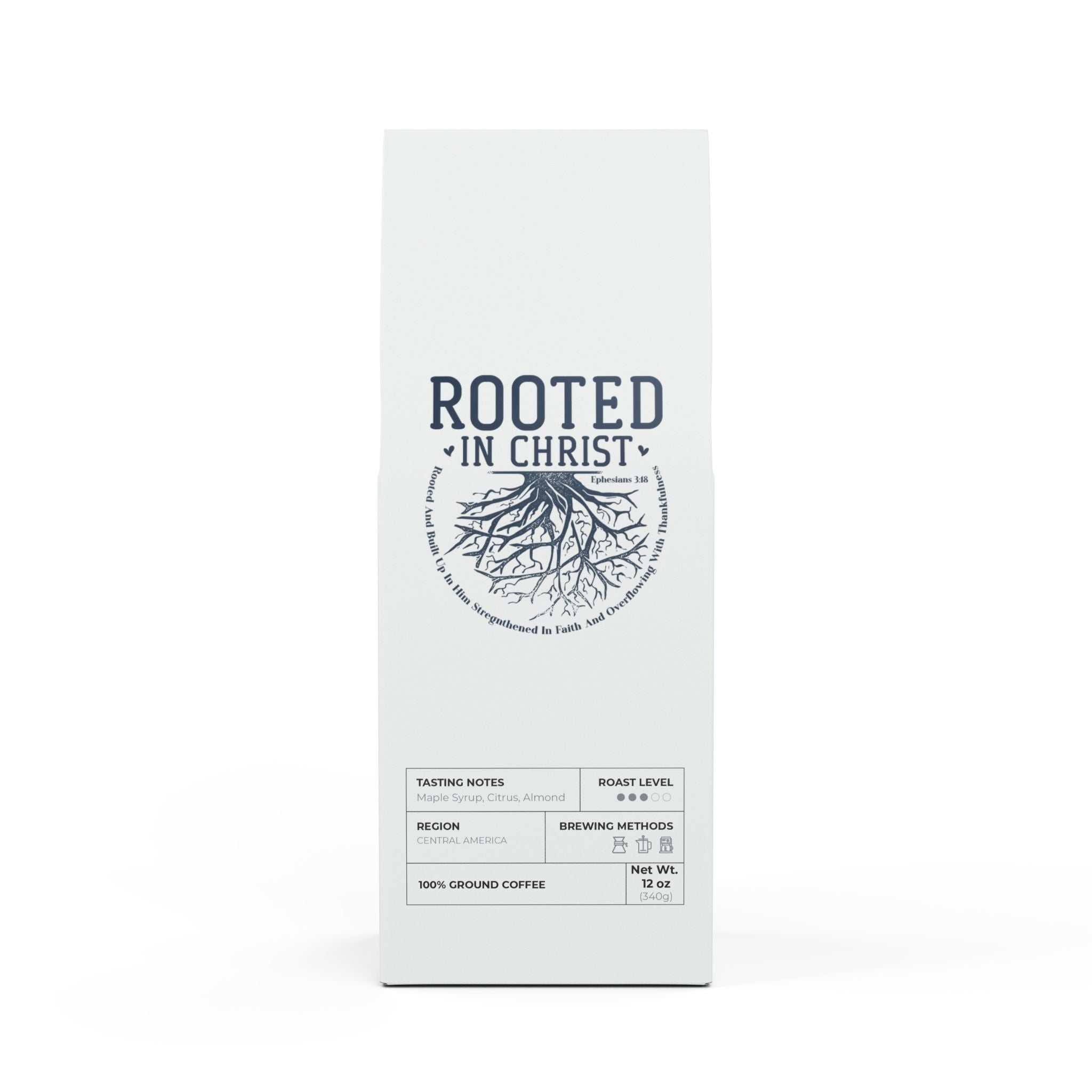 Rooted in Christ Coffee medium roast 12oz ground coffee