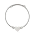 Silver God Is Love Bracelet with engravable heart charm
