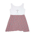 Sleeveless skater dress with "God Is Faithful" cross design