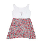 Sleeveless skater dress with "God Is Faithful" cross design