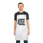 Son of King Apron with black straps and lion graphic design