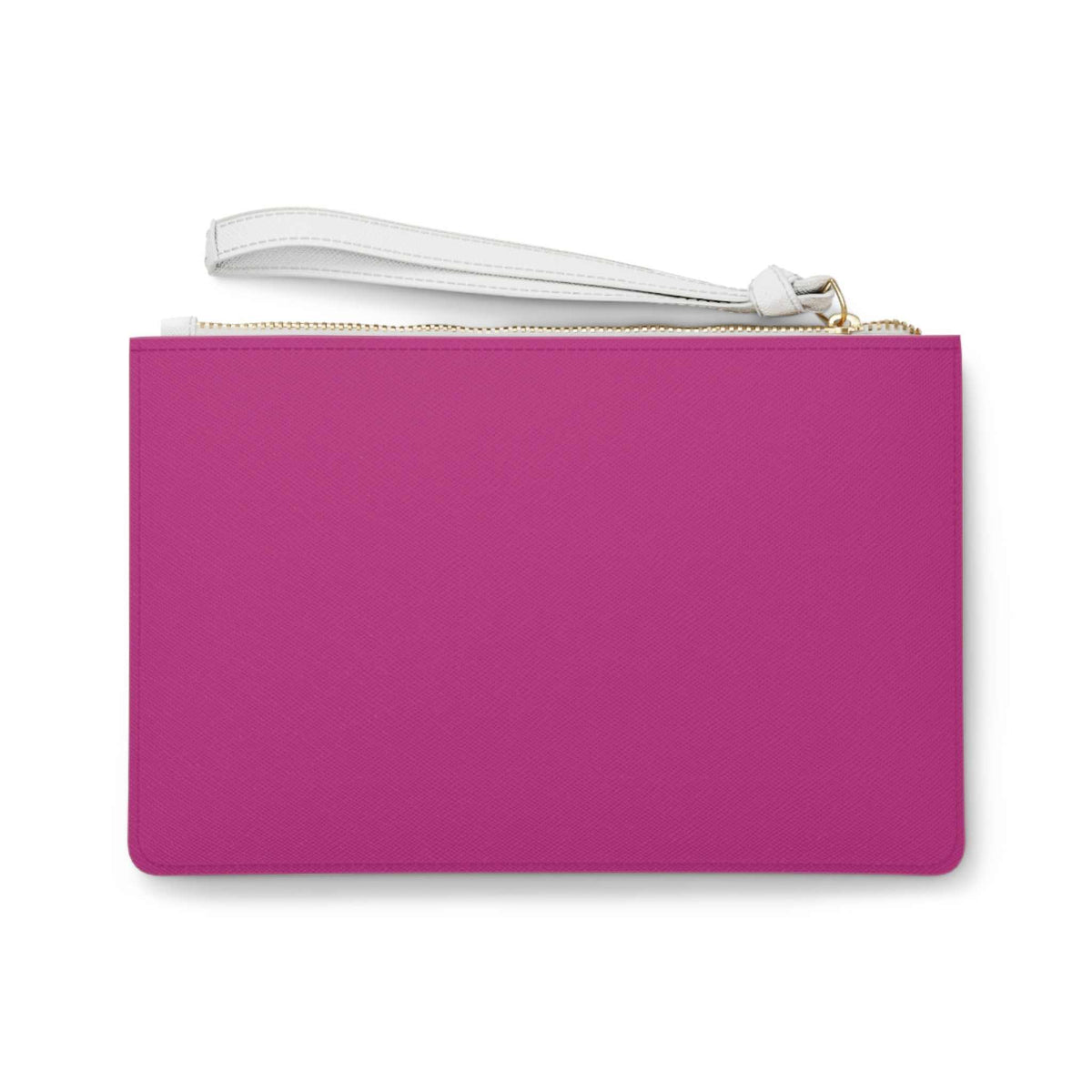 Stay Positive Clutch Bag in pink vegan leather with white wrist strap