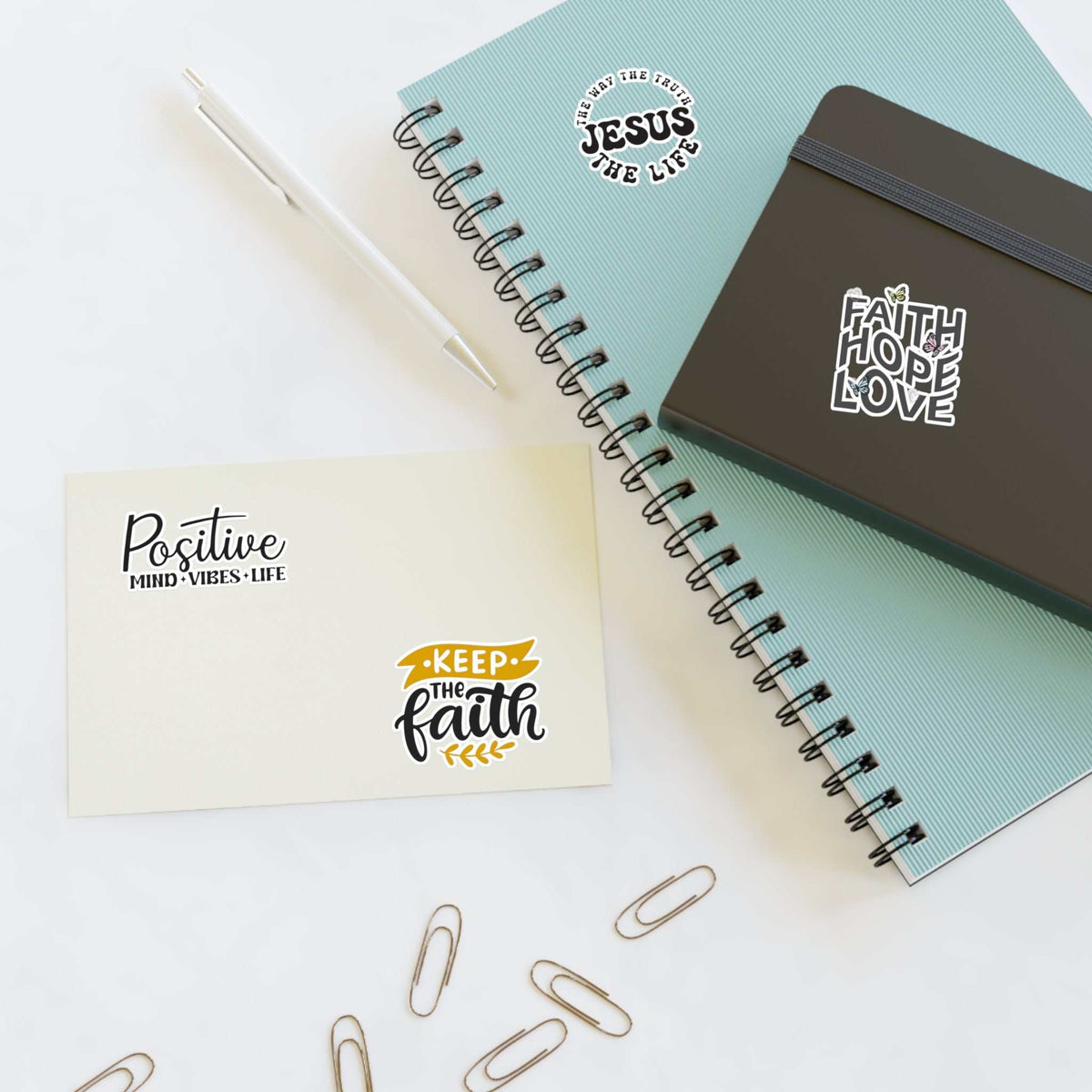 Sticker sheets with faith and positive message