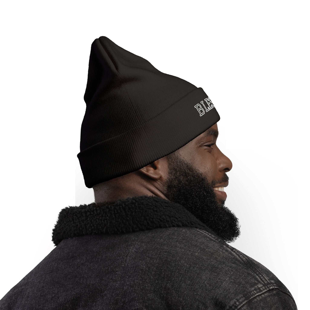 Cozy Blessed Knit Beanie made of breathable cotton blend with a form-fitting shape