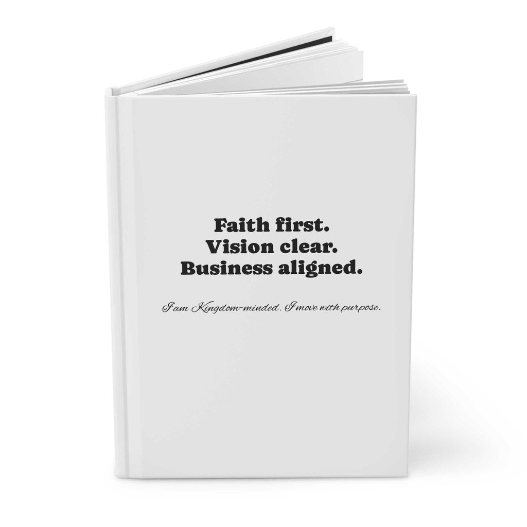 Matte hardcover Vision & Faith Journal with 150 lined pages and customizable covers