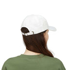 White Believe In Dreams Cap with antique brass buckle closure