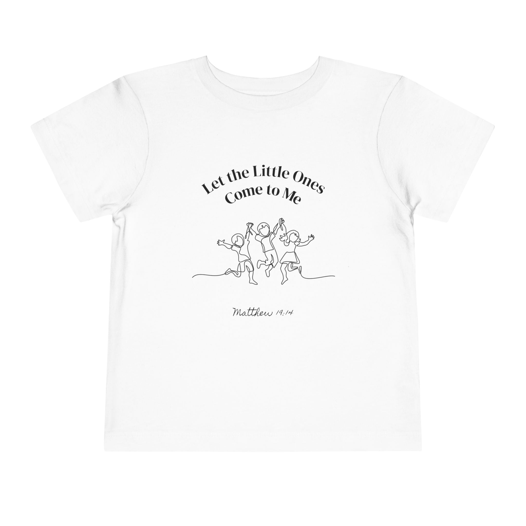 White Come to Jesus T-Shirt with inspiring faith message and children illustration