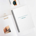 God Is Good spiral notebook with Psalm 107:1 quote on white cover for gratitude and faith journaling
