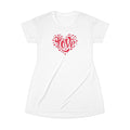 White Red Heart T-Shirt Dress with love print