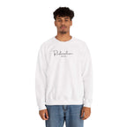White Restoration Sweatshirt with crewneck and embroidered text