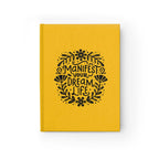 Yellow Dream Life Journal with "Manifest Your Dream Life" text